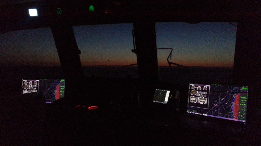 A shot from the pilot house during the 32 hour passage from Liepaja to Riga