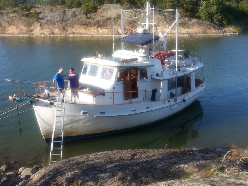 Leonie and Martin admire the new ladder