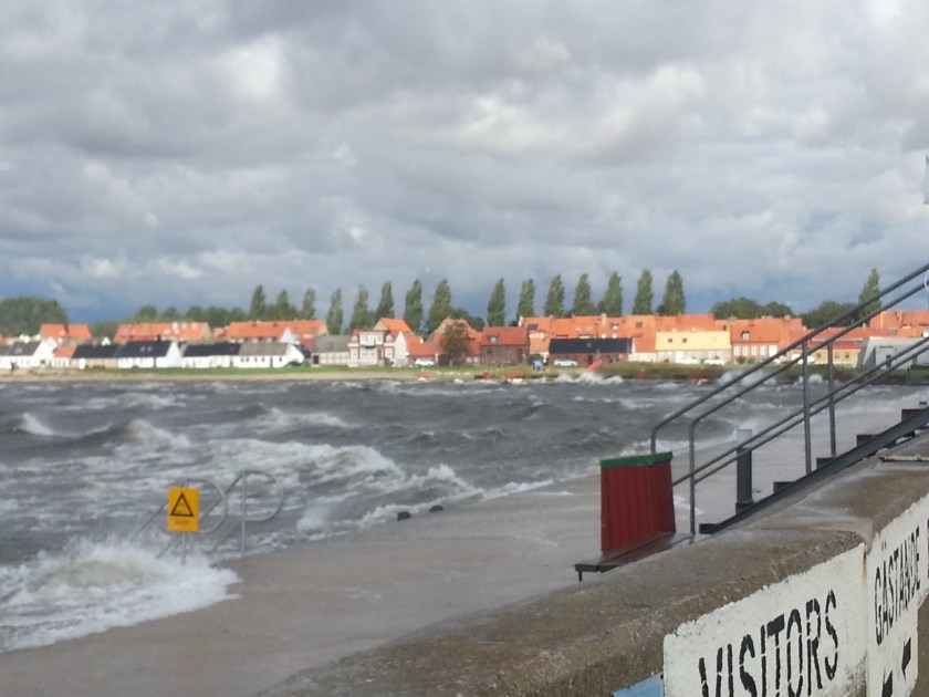 The beach on the other side of the jetty