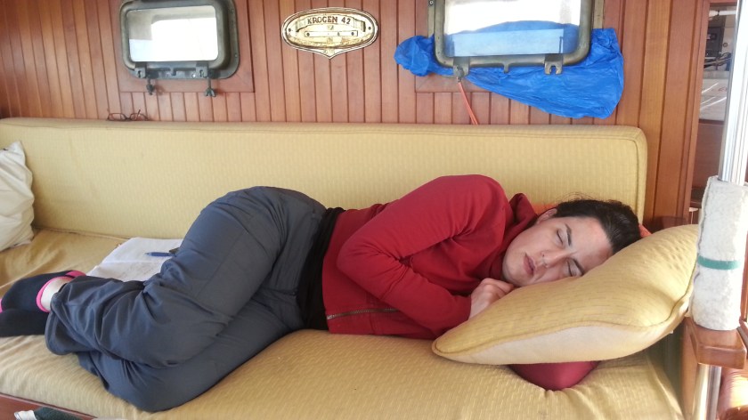 Julie watching her eyelids