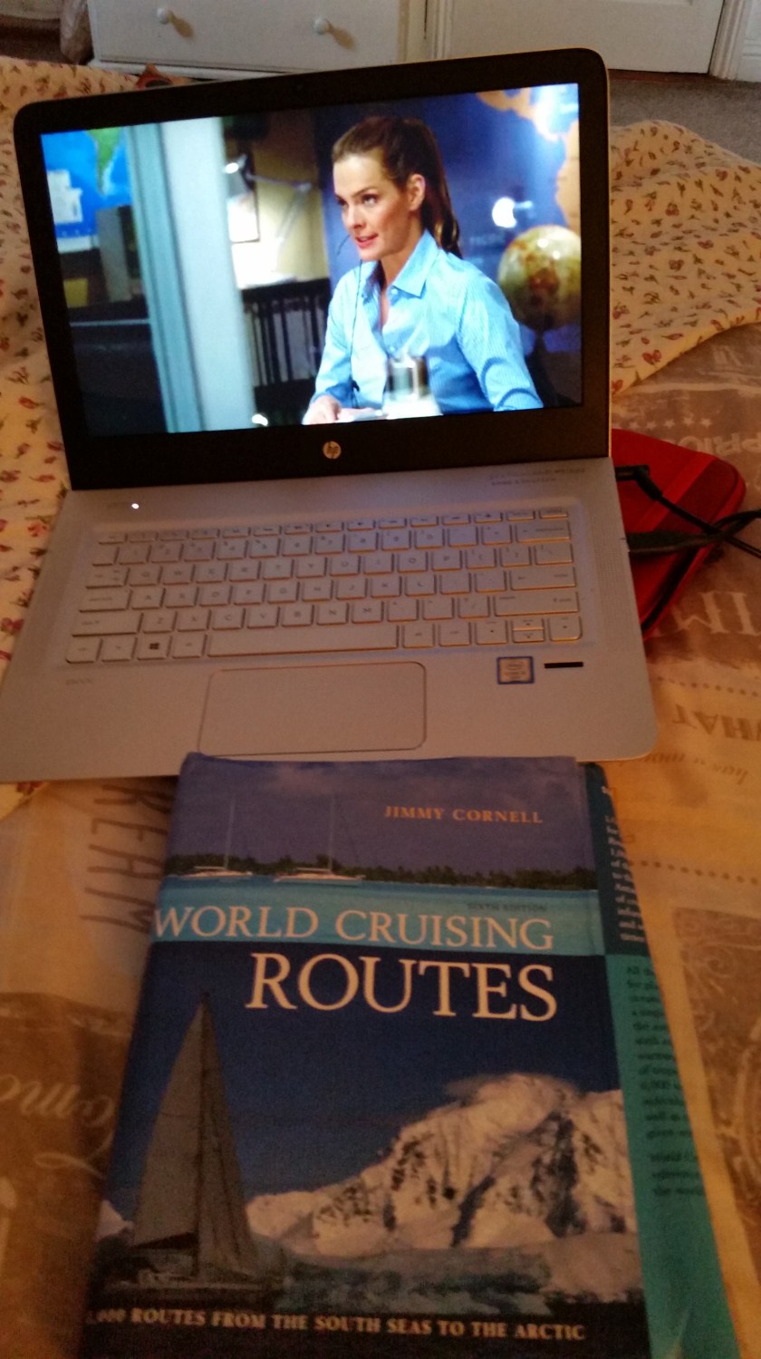 Passing the time watching The Unit, by David Mamet and reviewing World Cruising Routes by Jimmy Cornell